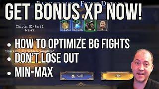 Get Bonus XP now! Min-max your background fights (Watcher of Realms)