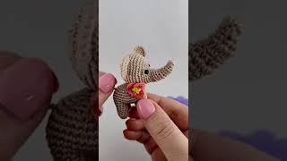 Amigurumi crochet elephant, Mini stuffed elephant,  Miniature elephant gift