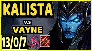 HANS SAMA (KALISTA) vs VAYNE - 13/0/7 KDA BOTTOM ADC CHALLENGER GAMEPLAY - EUW