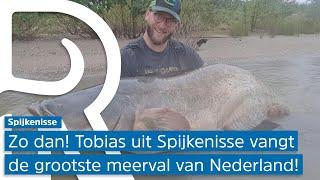 Tobias uit Spijkenisse ving de grootste meerval van Nederland