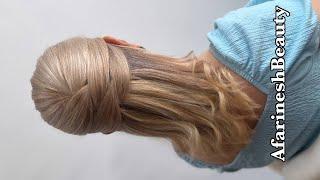 New technique, lef and right, do your hair. Hairstyle with no pins