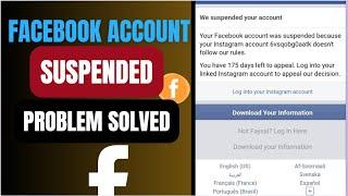 Your facebook account was suspended because your instagram account doesn't follow our rules solved