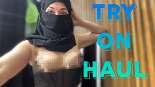 [4K] Transparent Outfit In Dressing Room | Try on Haul with Sara