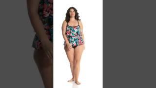 Maxine Plus Size English Garden Tiered Tankini Top | SwimOutlet.com