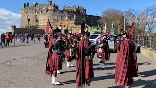 The Royal Highland Fusiliers 2 SCOTS Pipes at Edinburgh Castle, Scotland