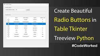 Create Beautiful Radio Buttons In Table - Tkinter Treeview - Python