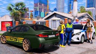 ОПЕРСКАЯ ЕЗДА В GTA 5 - ДПС ОСТАНОВИЛИ НА BMW M5 CS ЗА ЕЗДУ БЕЗ ПРАВ! КАТАЮ ДЕВУШКУ НА M5 CS! ВОТЕР