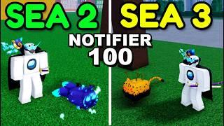 100 Fruit Notifiers in the 2nd Sea vs 3rd sea Blox Fruits