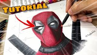 How to draw DEADPOOL EASY and Step by Step (REALISTIC)