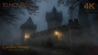 10 Hours of Relaxing Thunder & Rainstorm Ambience | Stormy Night at a Medieval Castle [4K]