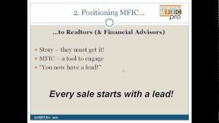 MFIC Pro Call - Partnering with Realtors - Featuring Brad Dale.wmv