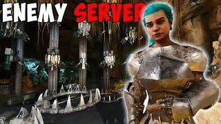 We BUILT A Cave On An ENEMY SERVER… Then Raided EVERYONE - Ark Small Tribes