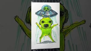 Pendrawing stickmqn speed Green Alien Dog #drawing #art #shorts #alien #dog #prettylittlebaby