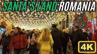 Romania Santa's Land  Most Famous Christmas Street Walk 4K