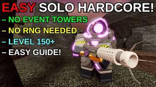 (90% WINRATE) BEST SOLO HARDCORE STRAT + GUIDE!  | Tower Defense Simulator