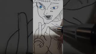 gojo vs sukuna domain clash sketch #jujutsukaisen