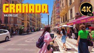 Beautiful Granada Walking Tour Part 1 •  Spain 2024 ・ No music, no talking, 4K • #POV