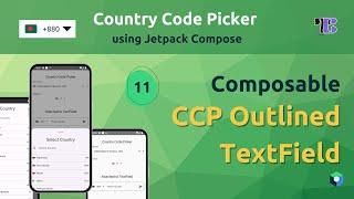 11. CCP Outlined TextField | Create a Country Code Picker using Jetpack Compose | Tranquilly Coding