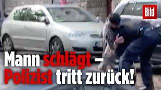 Einsatz in Berlin: Video zeigt Rangelei zwischen Mann und Polizist