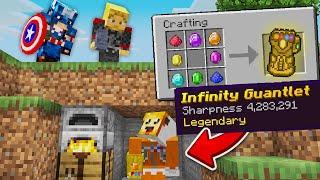 Minecraft Manhunt but I'm Thanos vs Avengers