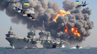 13 minutes ago! Russian aircraft carrier carrying combat equipment destroyed by Ukrainian F-16