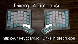 UniKeyboard Diverge 4 Split Ergonomic Keyboard Custom Build Timelapse