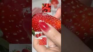 Strawberry jelly nail in 15 mins#jellynails #ohora #diynails #nailstrips #fruitnails #summernails