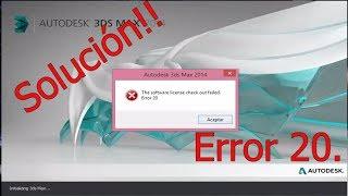 Solución - 3Ds Max "The software license check out failed. Error 20"