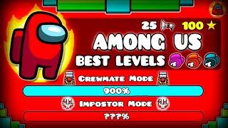 THE BEST LEVELS OF "AMONG US" IN GEOMETRY DASH !!!