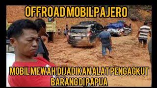 OFF ROAD mobil mewah PAJERO sport, trans jayapura wamena PAPUA mandi lumpur