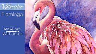 Watercolor Flamingo Painting - Create Realistic Shadows with Glazing