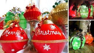 Large Colorful Outdoor Ornaments That Light Up! - Dollar Tree DIY