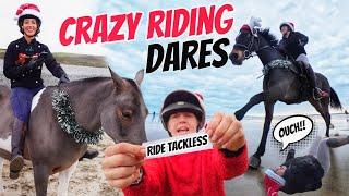 CRAZY RIDING DARES | Jumping Horses on the Beach!! Tackless, No Hands…