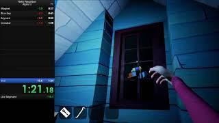 Hello neighbor alpha 3 SPEEDRUN 1 min 34 SEK! (6 Seconds behind world record)