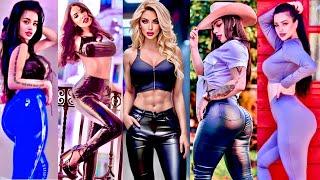 women's in leather Leggings pants outfits || leather outfits || Latex & Faux leather Leggings pants