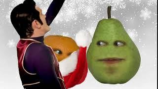 Robbie Rotten Hiding Annoying Orange Barfing in a Santa Hat
