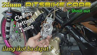 28mm Pitsbike carb "Flat slide" | Cleaning, Jettings, Tuning | Raider 150 | Bobwerkz mmvlog