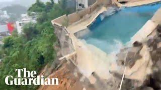 Moment pool collapses as Acapulco hit by landslides and floods in wake of Hurricane John