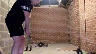 Garage lockdown golf swing practice foam ball