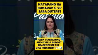 VP Sara Duterte nagsalita na tungkol sa OVP budget! 