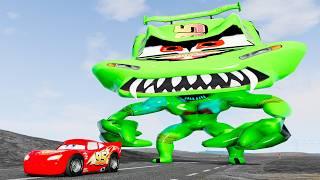 Radioactive Alien McQueen Stalking Pixar Cars VS Lightning McQueen Escape Beamng Drive #424