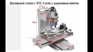 Фрезерный станок с ЧПУ, 5 осей, с шариковым винтом