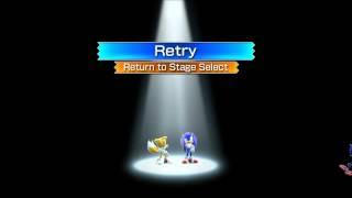 Sonic 4: Episode 2 Glitch - Metal Sonic on Retry-Screen