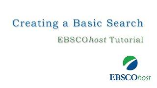 EBSCOhost Basic Search - Tutorial