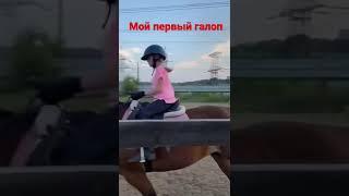 Я на конной тренировке Мой первый галоп без корды! Эдит.