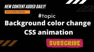 Changing Background Color with CSS Animation  । #HTML #CSS