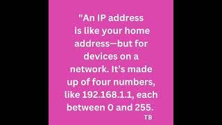 Know what an I.P. address is and how it is used in a Network to pass CCNA V1.1