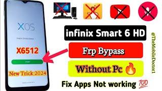 infinix Smart 6 HD Frp Bypass Without Pc  | infinix X6512 Google Account Unlock Without Pc 