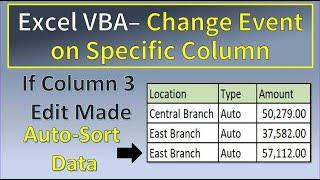 Excel VBA Change Event on Specific Column