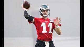 Carson Wentz throws at Eagles OTAs